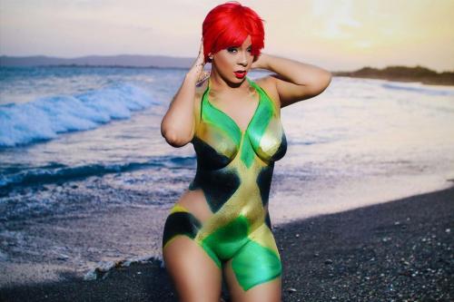 danielle-di-nude-body-paint-jamaica-idependence-day